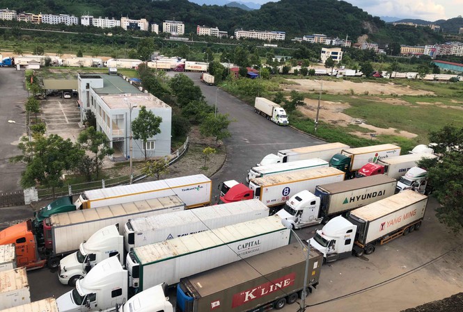 Hàng trăm xe container kẹt ùn ứ ở Cửa khẩu Mộc Bài